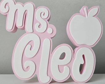 Personalized desk name plate; teacher&#39;s name plate; gift; custom name plate; custom decor; Christmas gift; Name Sign