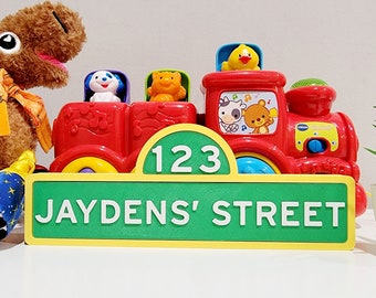 Personalized Street Style Name Plate, Baby room decor, Birthday Gifts, Birthday decor, Gift for kids, Christmas Gifts, desk plate