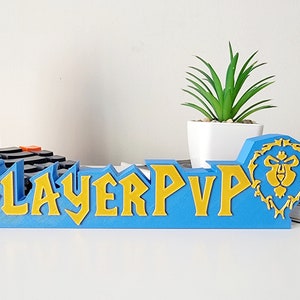 World of Warcraft Name plate, Warcraft decor, WOW decor, Personalized gifts, Warcraft fans, desk plate, gamer gifts, customized gamer gift