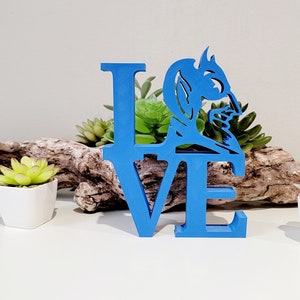 Customized LOVE Sign; Devils basketball; 3D printed LOVE sign; Blue; Graduation present; Perfect ornament for Duke Fans;