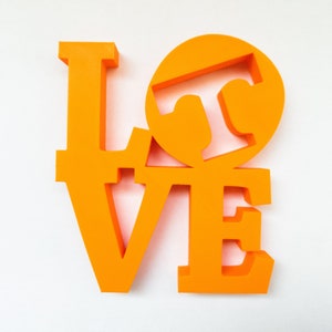 Tennessee LOVE Sign, Tennessee Volunteers voetbal, 3D-geprint LOVE-bord, Vols, afstudeercadeau, Tennessee decor, slaapzaal cadeau