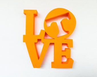 Tennessee LOVE Zeichen, Tennessee Volunteers Football, 3D gedrucktes LOVE Zeichen, Vols, Abschlussgeschenk, Tennessee Dekor, Wohnheimgeschenk