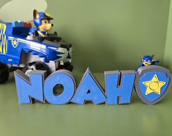 Personalized Paw Patrol Name Plate, Paw Patrol desk plate, , Kids gift, birthday gift , toddler birthday gift, kids room decor
