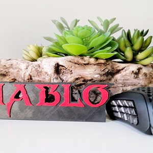 Diablo Name plate, Diablo decor, gamer decor, Personalized gifts, diablo fans, desk plate, gamer gifts, customized gamer gift