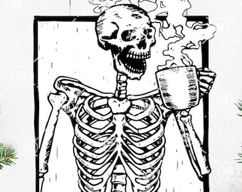 Download Skeleton Coffee Svg Etsy