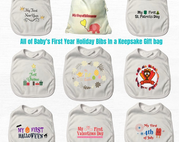 baby's first holiday bibs set