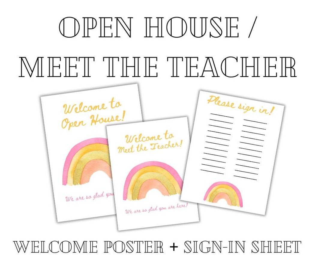 Open House / Meet the Teacher Welcome Flyer Sign-in Sheet - Etsy