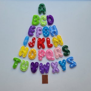 Personalised felt soft English alphabet letters Rainbow alphabet set for kids learning Preschool educational toy for soft play