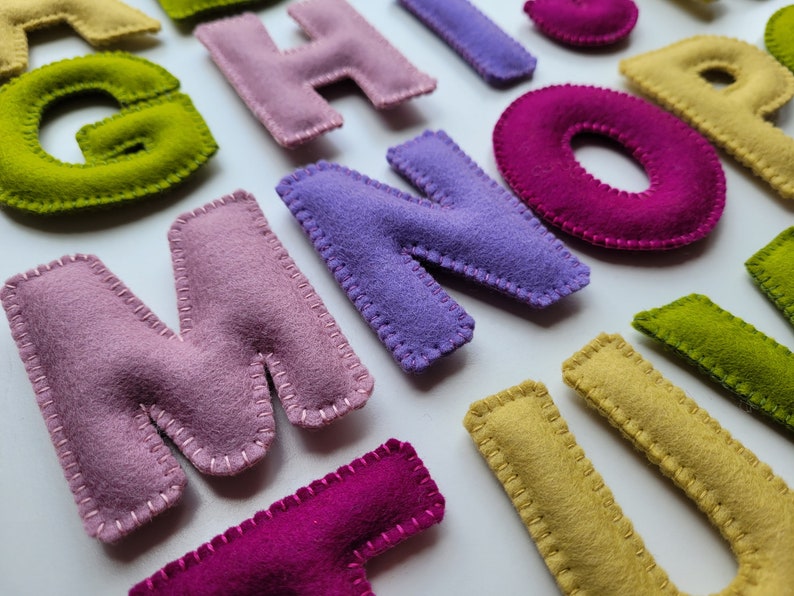 Wool Felt Alphabet Letters and Shapes for Kids Learning Toy Etsy