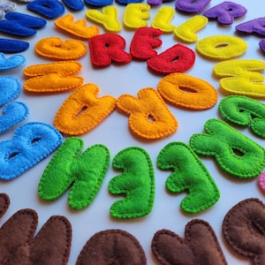 Felt stuffed English alphabet letters for kids learning Colourful uppercase alphabet set for soft play Preschool educational toy