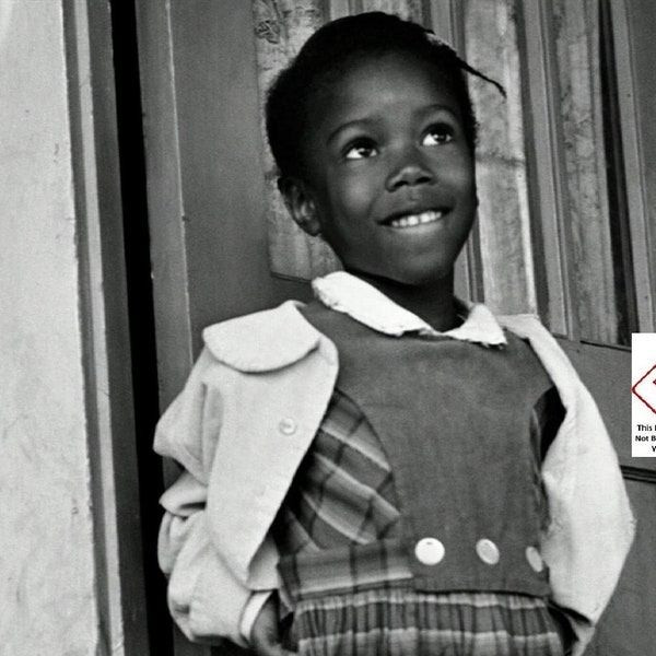 Ruby Bridges First Black Child All White American School Ruby Bridges Portrait 1960s Human Rights Vintage Photo Poster Print Photograph 43C