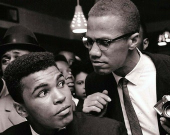 Muhammad Ali Malcolm X Civil Rights Black Rights Activist Black Power Islam Muslim Minister History Black Lives Vintage Photo Print 9958