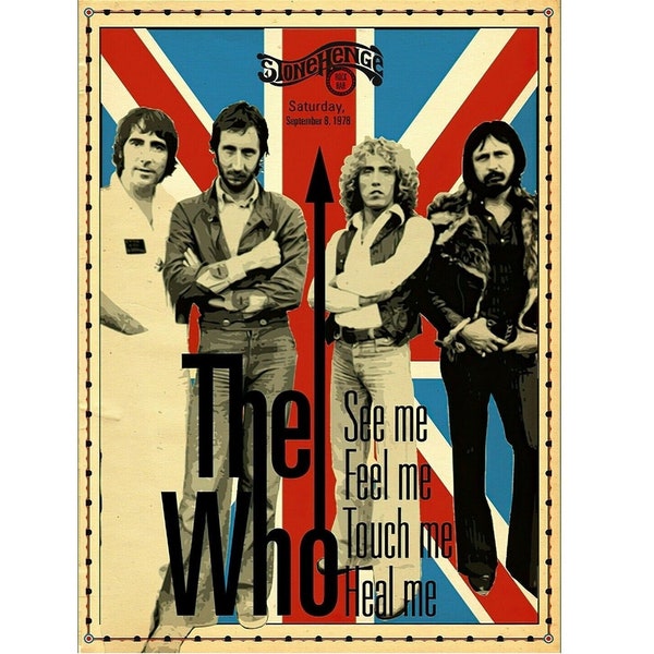 The WHO Photo, The Who Concert Poster Roger Daltrey Pete Townshend Keith Moon John Entwistle Promo Print Celebrity Photograph 06A