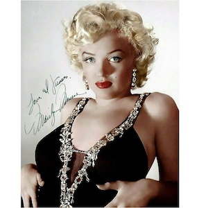 Marilyn Monroe Signed Photo (Norma Jeane Dimaggio) Marilyn Monroe Autograph Picture Blonde Dombshell Glossy Photo Vintage Print 10018