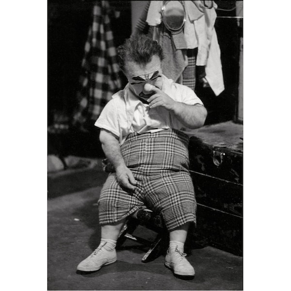 Weird Circus Clown Dwarf Midget Photo Strange Funny Clown Midget Freaky Small Man Creepy Oddity Bizarre Vintage Photo 4x6 5x7 Old Print 5062