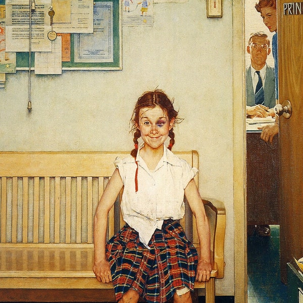 Girl With Black Eye Norman Rockwell 1953 Art Painting Rockwellian Painter Realism Artist Photo Picture Print Photograph Poster Gift 3256