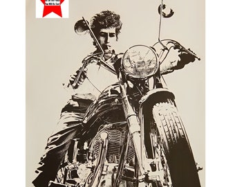 Bob Dylan sur Norton Moto Photo Photo Poster Celebrity Folk Singer 5x7 8x10 Poster 3364