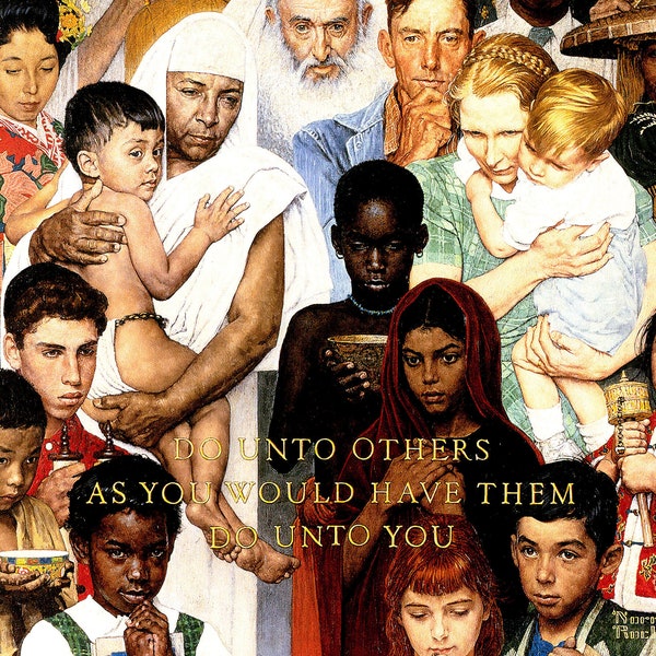 The Golden Rule Norman Rockwell Painting Lives Matter Rockwellian Painter Realism Artist Photo Picture Print Photograph Art Poster Gift 9667