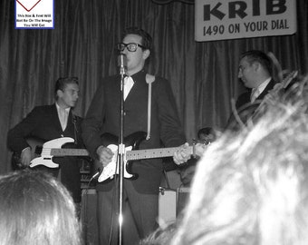 Buddy Holly RARE Last Show Surf Ballroom Vintage Photo Singer Guitarist Crickets Poster Celebrity Vintage Print A468