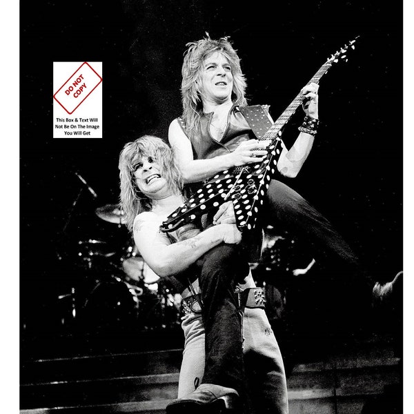 Ozzy Osbourne With Randy Rhoads Publicity Photo Poster Celebrity Rock Band 5x7 8x10 Print A223