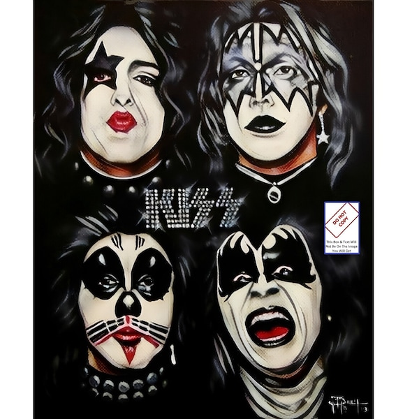 KISS Photo Kiss Gene Simmons Ace Frehley Paul Stanley Picture Kiss Promo Publicity Poster Rock Band A493