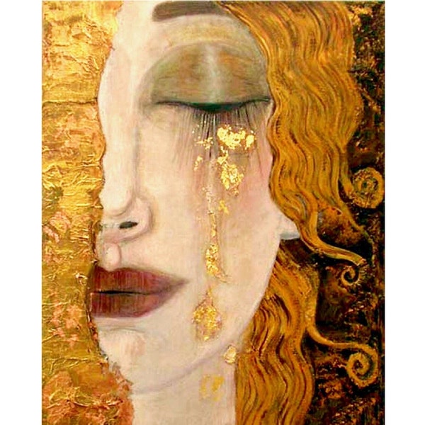 Larmes d’or (Freya’s Tears) Art inspiré par Gustav Klimt Fine Art 5x7 8X10 Picture Print Painting Artwork 476C
