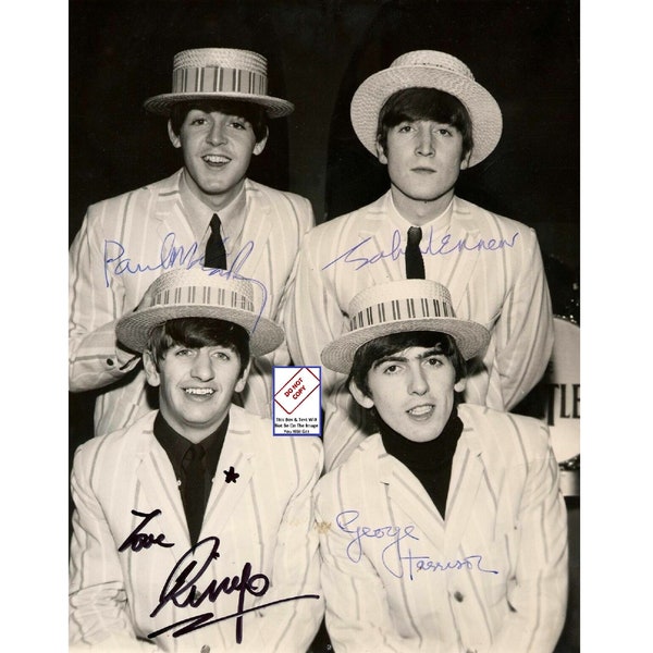 The Beatles Signed Autograph Photo John Paul George Ringo Beatles Celebrity Autographed Picture Reprint 5X7 8X10 Print Poster A507