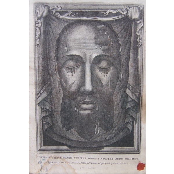Holy Face of Jesus Christ Relic from Pope St Pius X Jesus Picture, Jesus Christ Picture Jesus Print Christian Shroud of Turin Catholic 10003