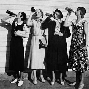 Stylish Ladies Beer Drinking Girls Booze Flapper Girl Photo 1920s Flappers Prohibition era Jazz Vintage Photo Print Poster Drunk Girls 9962