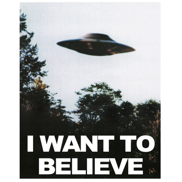 X-FILES I Want to Believe UFO Mulder Scully Office Alien Billy Meier TV Show Cult Photo Picture Poster Print Color Photograph Vintage A2B