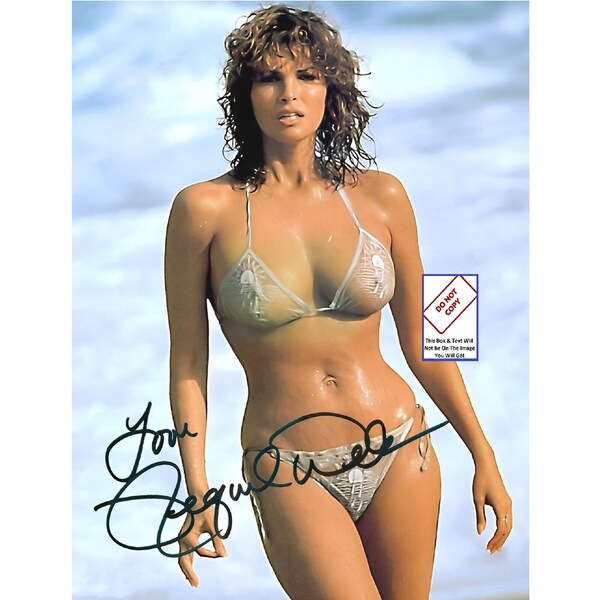 Naked Raquel Welch Autograph Signed Photo Autographed Signature Busty Bikini Model Movie Reprint Picture Celebrity Actress Poster Print A457