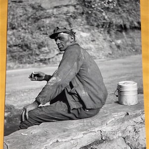 Coal Miner Man Old Mining Rare History Pit Mine Men 1936 Vintage Photo Print 4x6 5x7 8x10 Image Old Picture S76