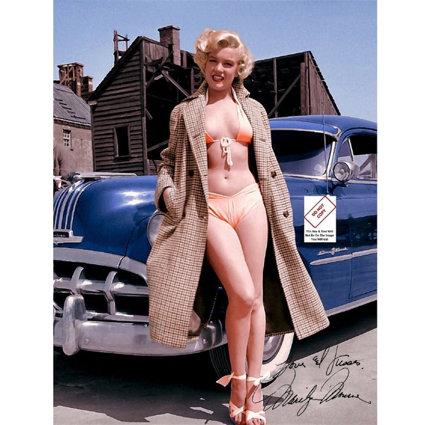 Marilyn Monroe 1951 nu Bikini signé autographe Signature 5 X 7 8 x 10 Photo réimpression photo affiche impression A142