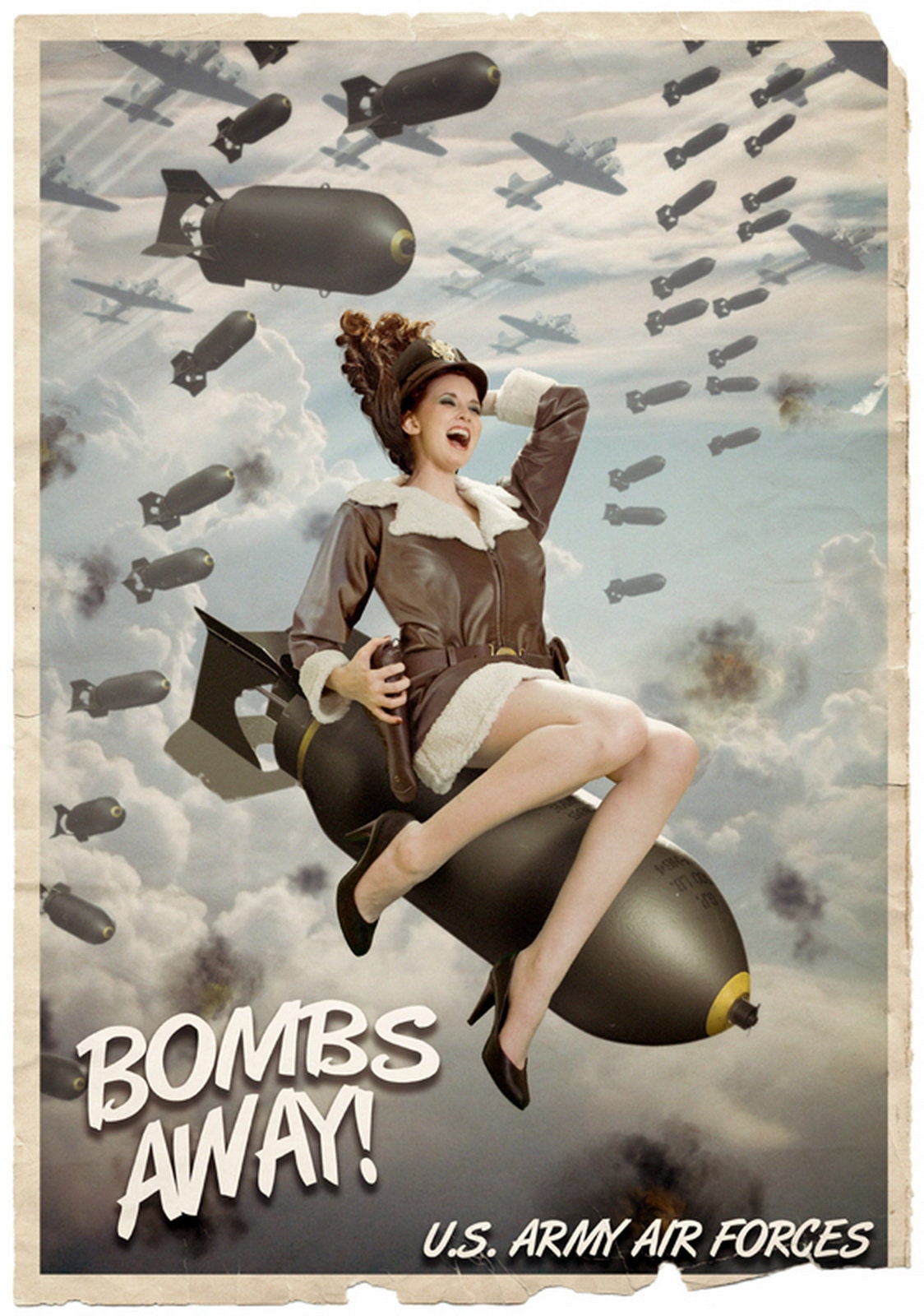 Bombs Away WW2 Air Force Recruitment Stocking Legs Busty Etsy