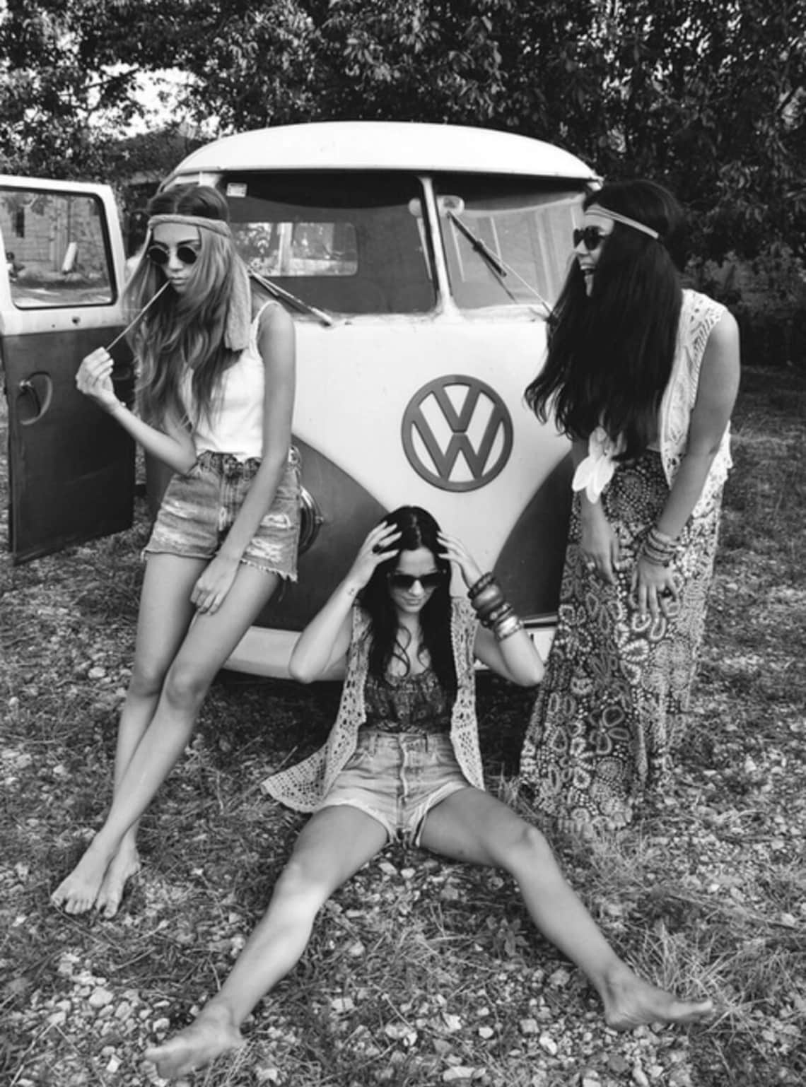 Woodstock Hippie Chicks Peace and Love 60s 70s Flower Power - Etsy