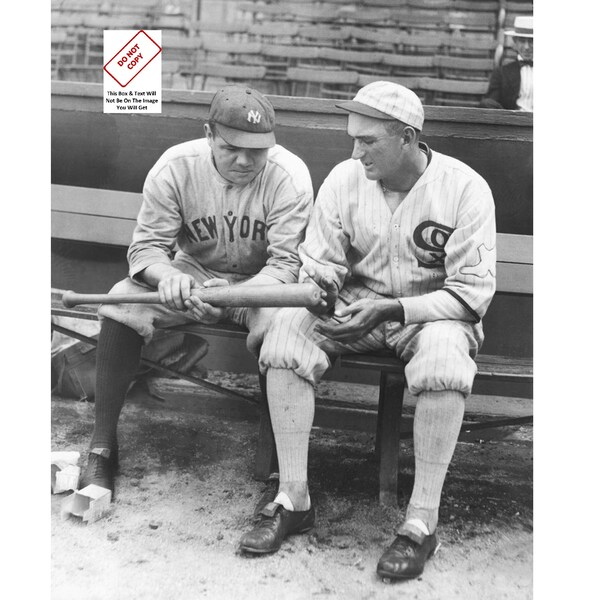 Babe Ruth Photo Shoeless Joe Jackson Photo Baseball Player Bambino Red Sox Yankees Vintage Photo MLB Picture Print 8538