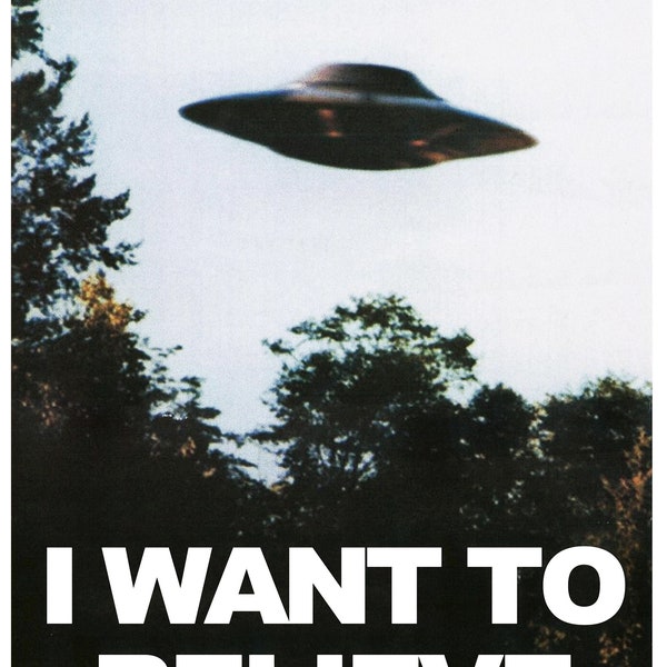 X-FILES TV Show I Want to Believe UFO Mulder Scully Office Alien Billy Meier Cult Photo Picture Poster Print Color Photograph Vintage A2B