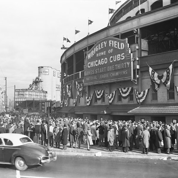 Wrigley Field Chicago Cubs World Series 1945 Baseball Vintage Photo Vintage Ballpark Picture 5x7 8x10 Print Old Picture 7375