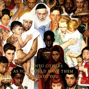 The Golden Rule Norman Rockwell Art Painting Lives Matter Rockwellian Painter Realism Artist Photo Picture Print Photograph Poster 9667