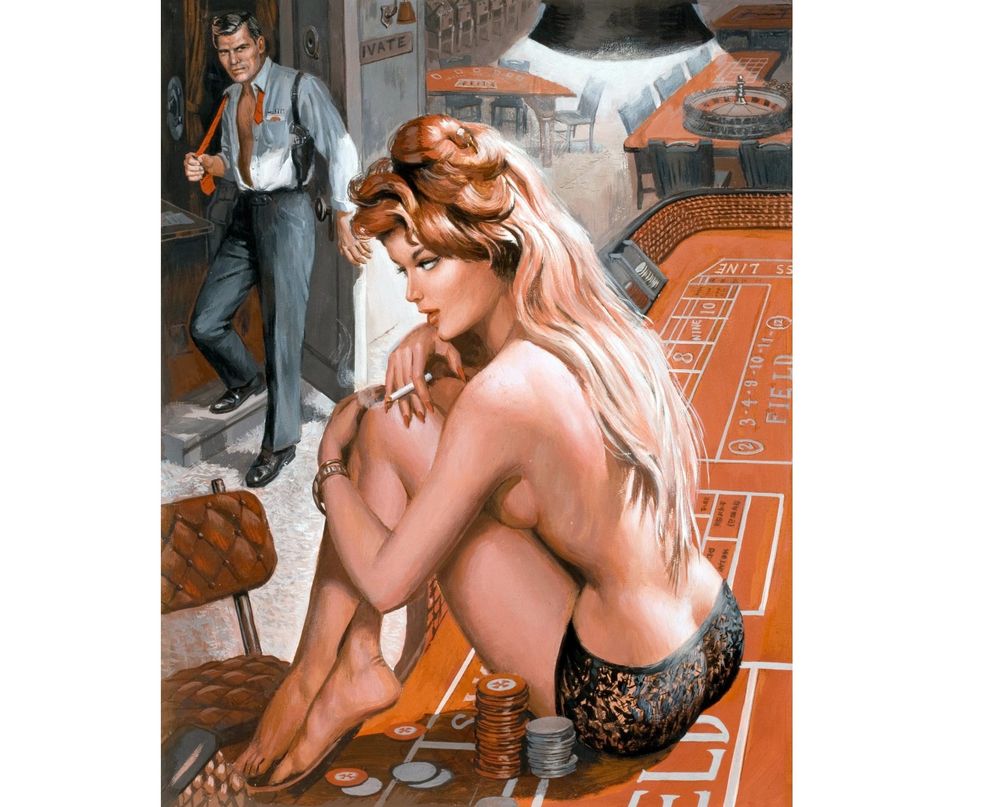 Busty Nude Naked Woman Erotic Art Pulp Fiction Pantyhose Pinup Model Sexy  Stocking Legs Pin up Girl Vintage Print 1950s Photo Picture 3771 - Etsy