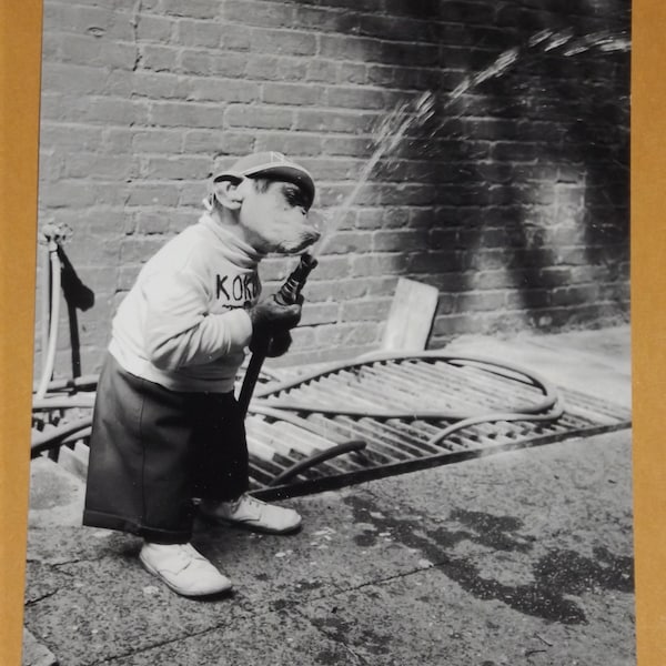 Funny Circus Monkey Drinking Strange Humor Funny Chimp Oddity Bizarre Vintage Print Photo Old Photo Print C48