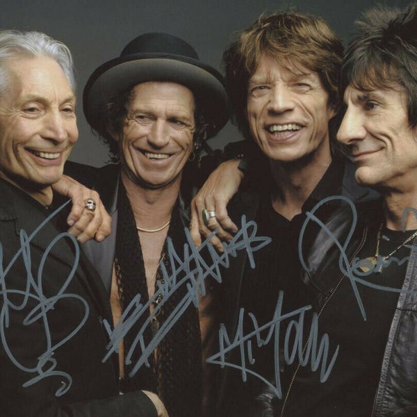 Rolling Stones Autograph Signed Photo Rolling Stones Autographed Photo Reprint Picture Rolling Stones Signed Poster Rock Band Print 20025