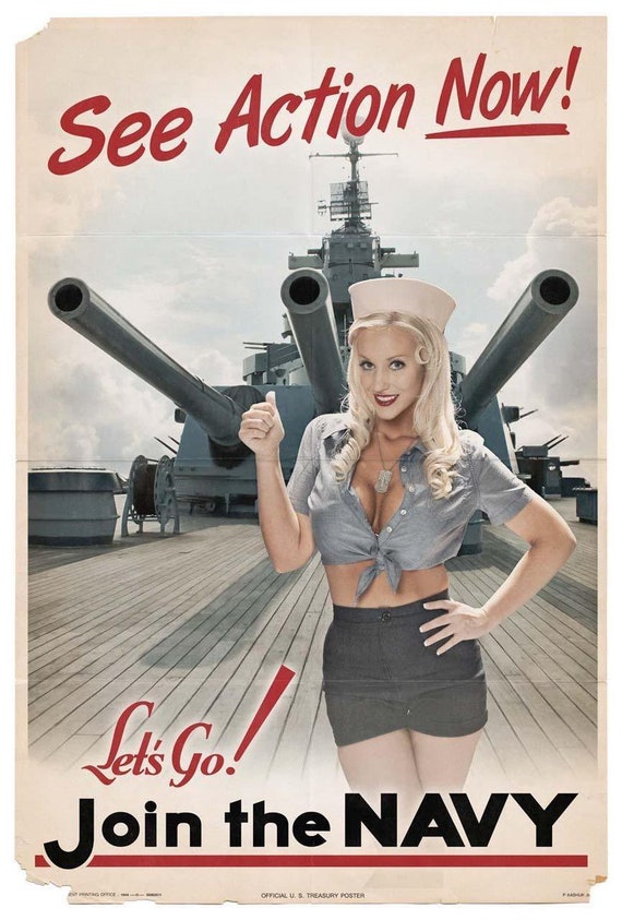 Schliessen Sie Sich Der Marine Ww2 Luftwaffe Rekrutierung Busty Etsy