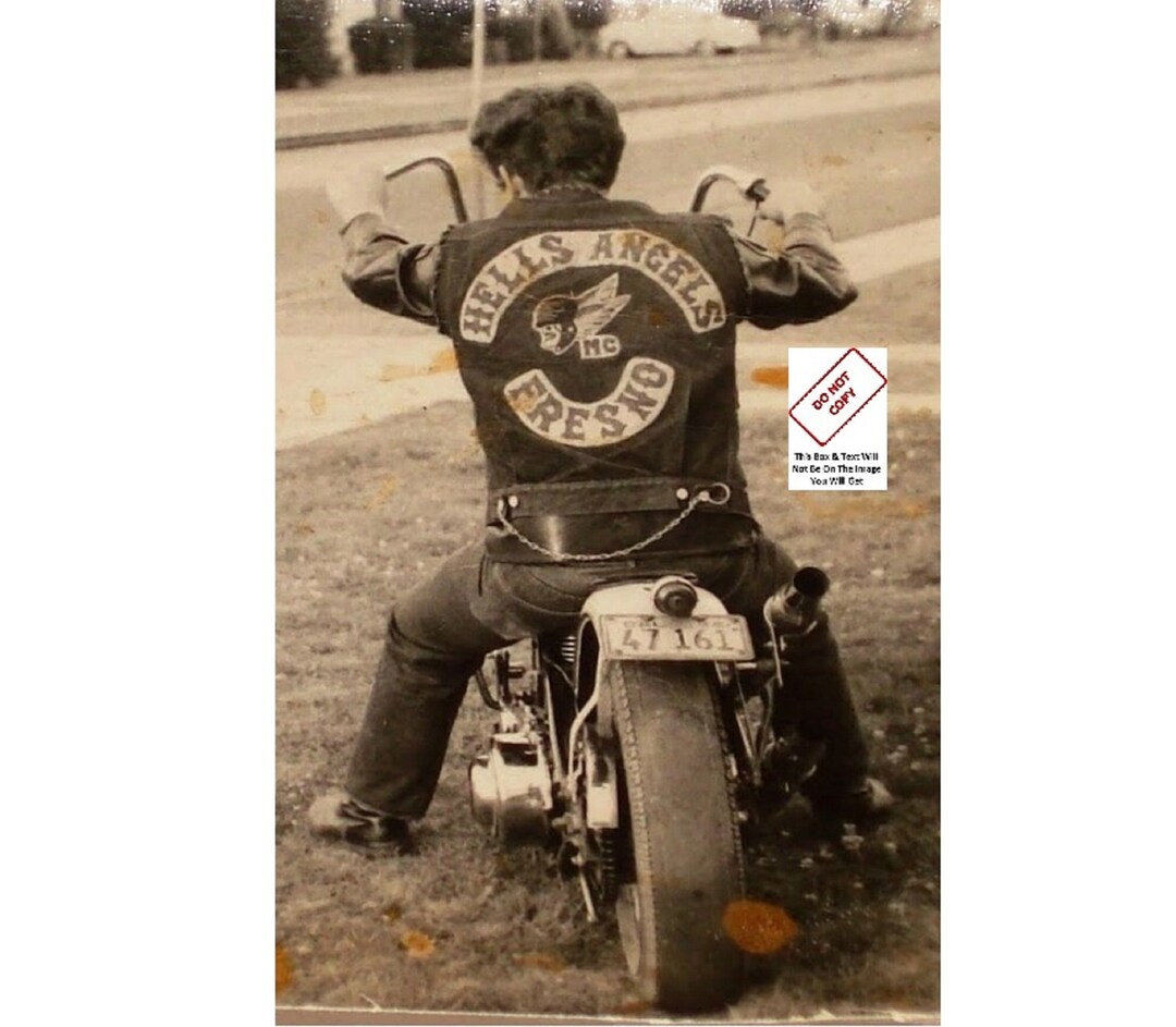 Hells Angel Motorcycle Gang Fresno Chapter Biker Harley Davidson Motorcycle