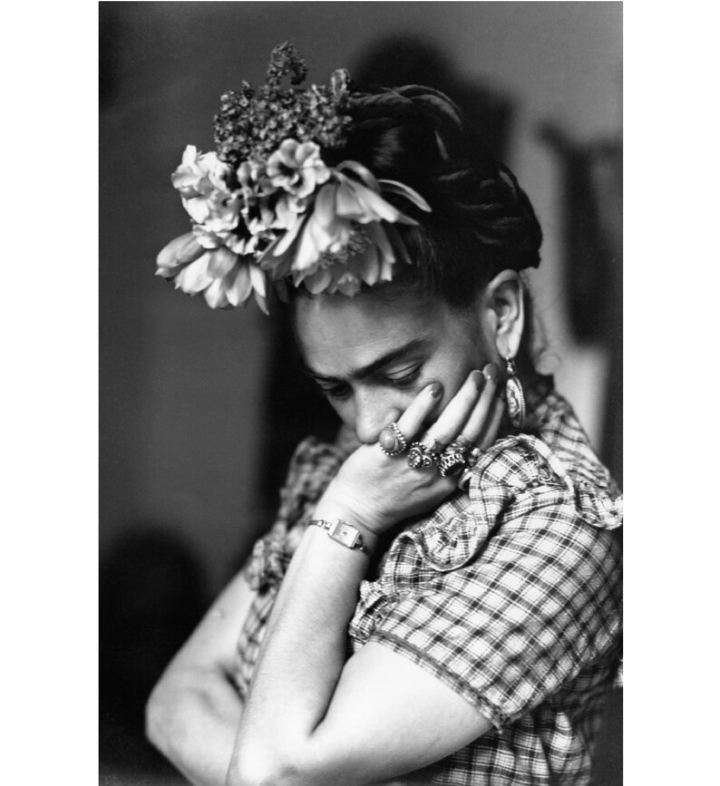 Portrait Frida Khalo Vintage Black and White Frida Kahlos Art - Etsy