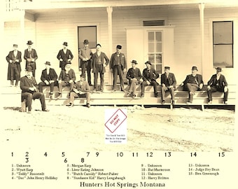 Wild West, The Gathering 1883, Doc Holliday, Wyatt Earp, Butch Cassidy, Sundance Kid, Unique Victorian Photo Antique Picture Print 81C