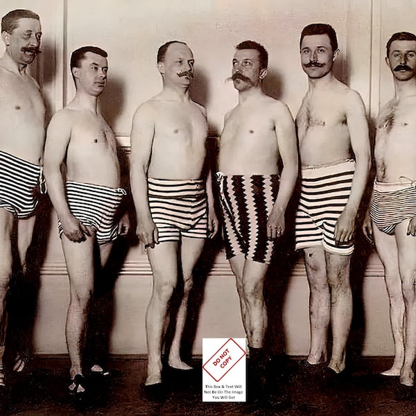 Finalistes du concours de beauté maillot de bain homme 1919 vintage Photo Antique Man 268C