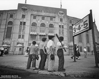 Yankee Stadium 1948 Baseball Boys of Summer Game Day Vintage Photo Babe Ruth Old Photo Print Cool Gift 1940s Black and White Photograph 9846