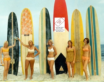 Sexy Girls Surfing Surfboards Vintage Photo Nude Bikini Beach - Etsy Norway
