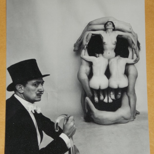 Salvador Dali Skull of Nudes Rare 1951 Nude Photo Naked Women Human Skull In Voluptas Mors Erotic Photo Photograph Art Painting Print 501